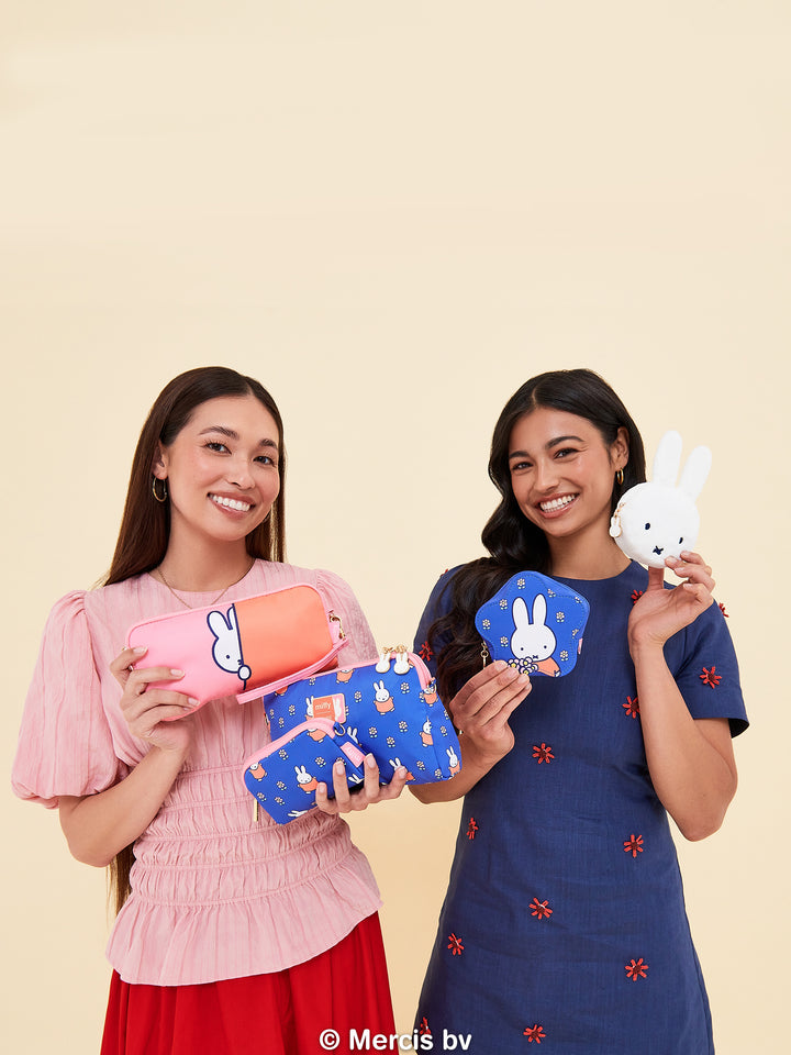 Miffy Flower Fields Be Set 3-Piece Pouch Set - Blue &amp; Orange