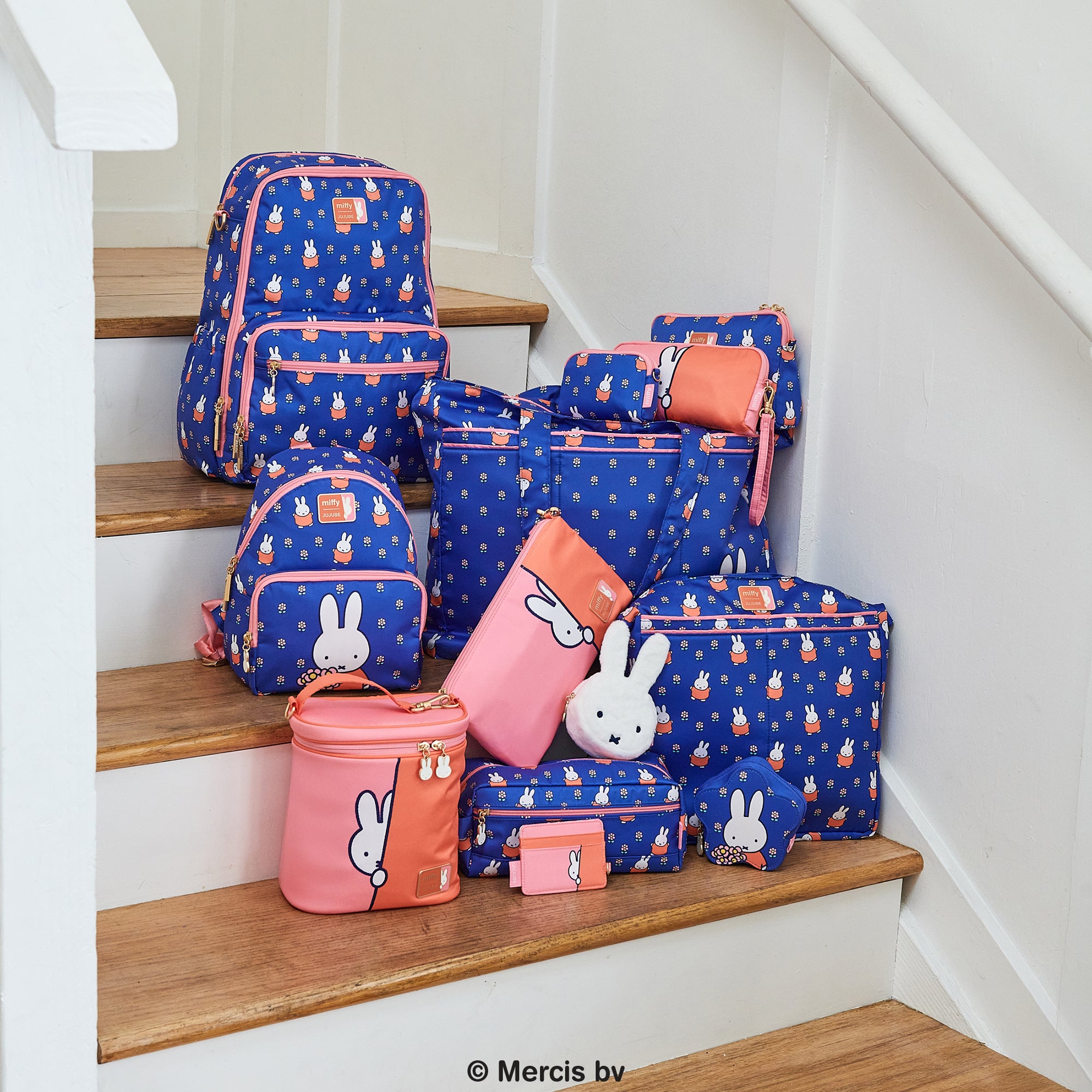 ミッフィー Miffy Flower Fields Everyday Mini Backpack | Blue & Orange | JuJuBe