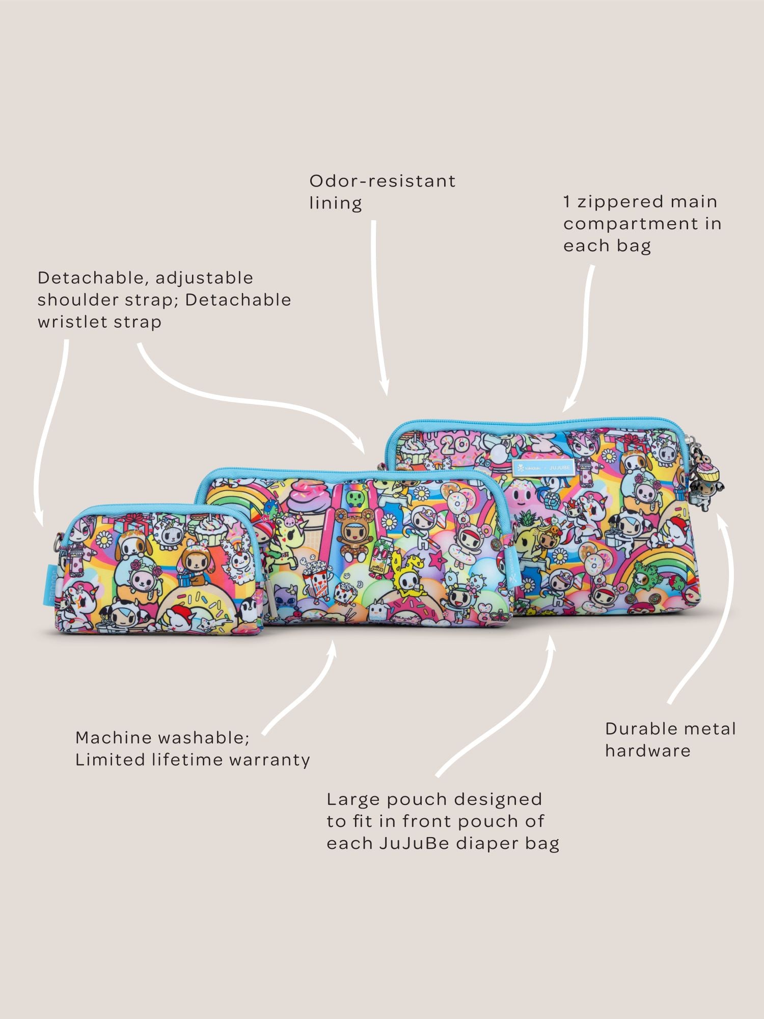 tokidoki Be Set 3-Piece Pouch Set - 20th Anniversary Celebration