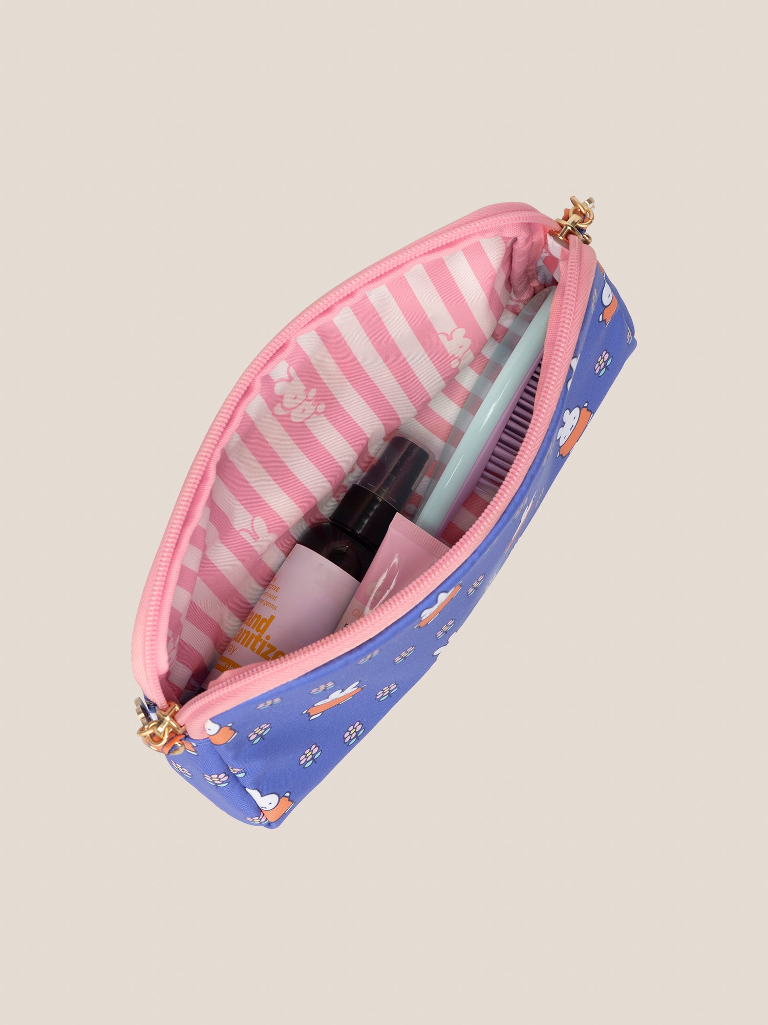 Miffy Flower Fields Be Set 3-Piece Pouch Set - Blue & Orange