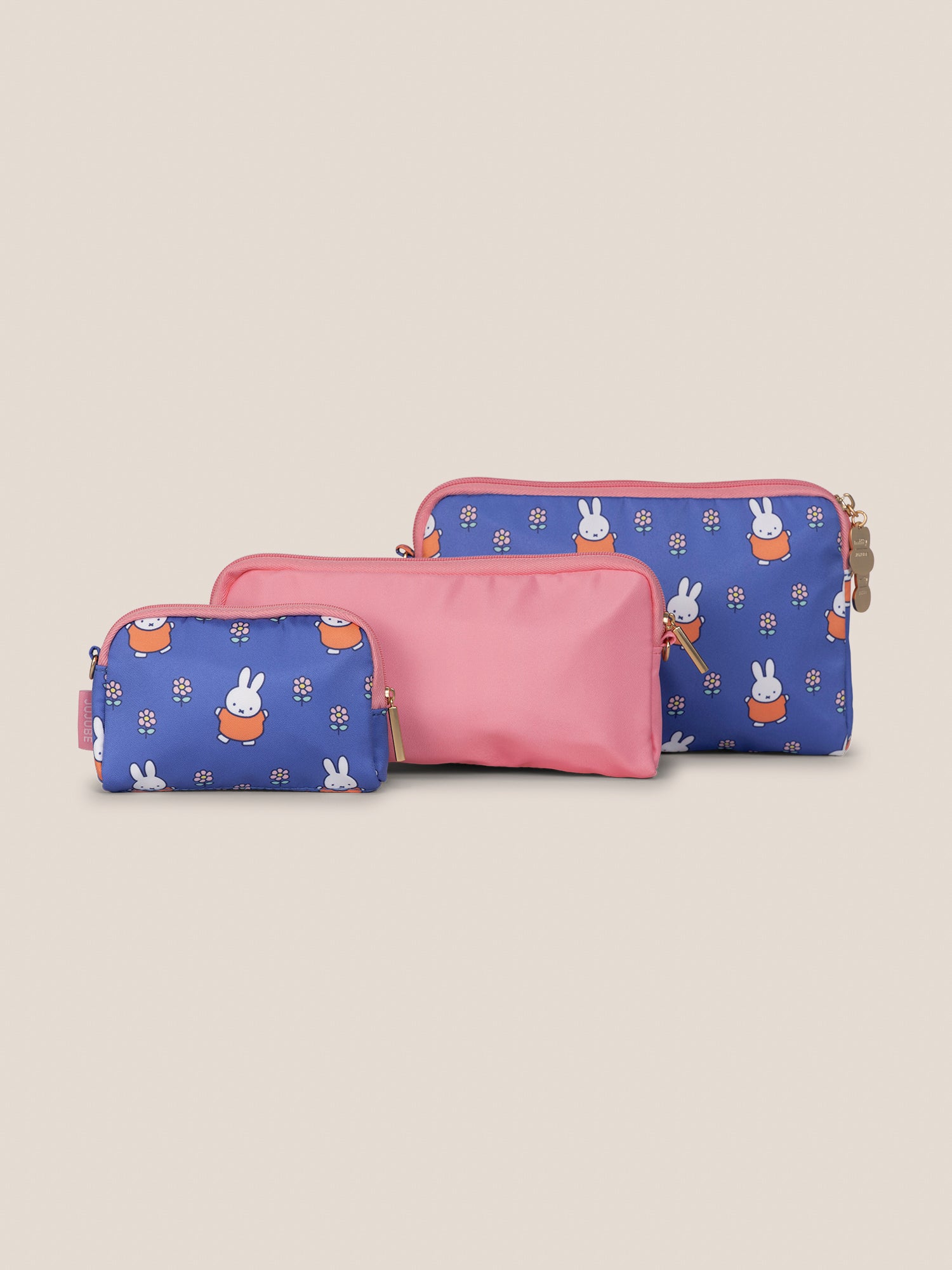 Miffy Flower Fields Be Set 3-Piece Pouch Set - Blue & Orange