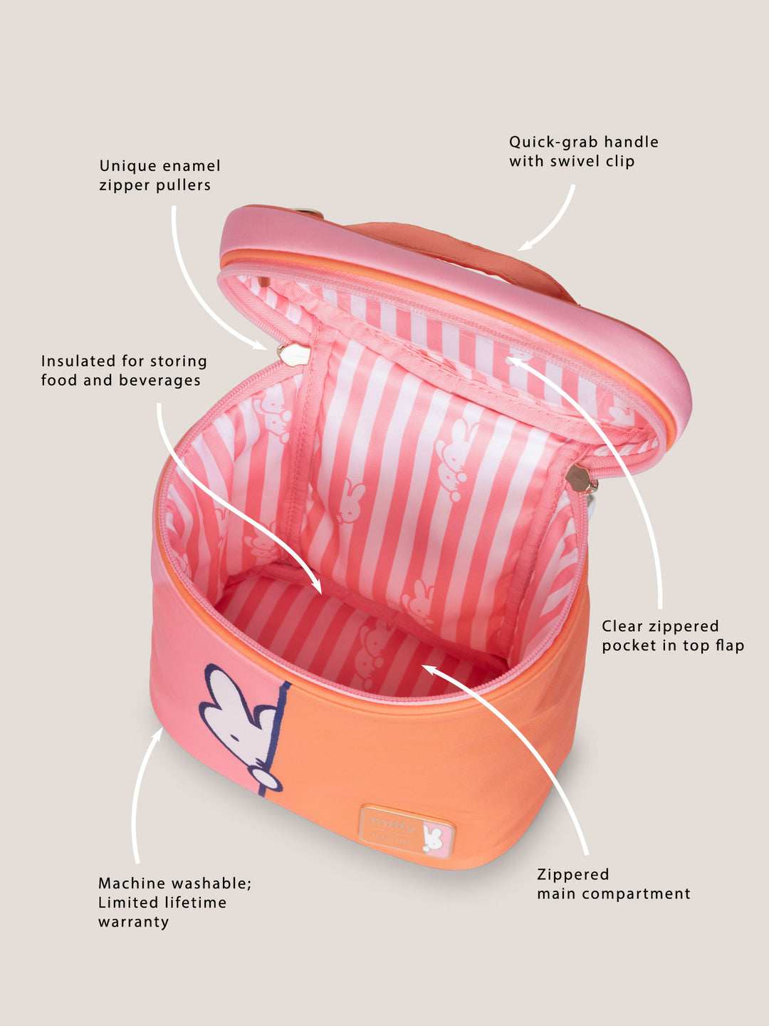 Miffy Flower Fields Fuel Cell Insulated Bottle Bag - Pink &amp; Orange