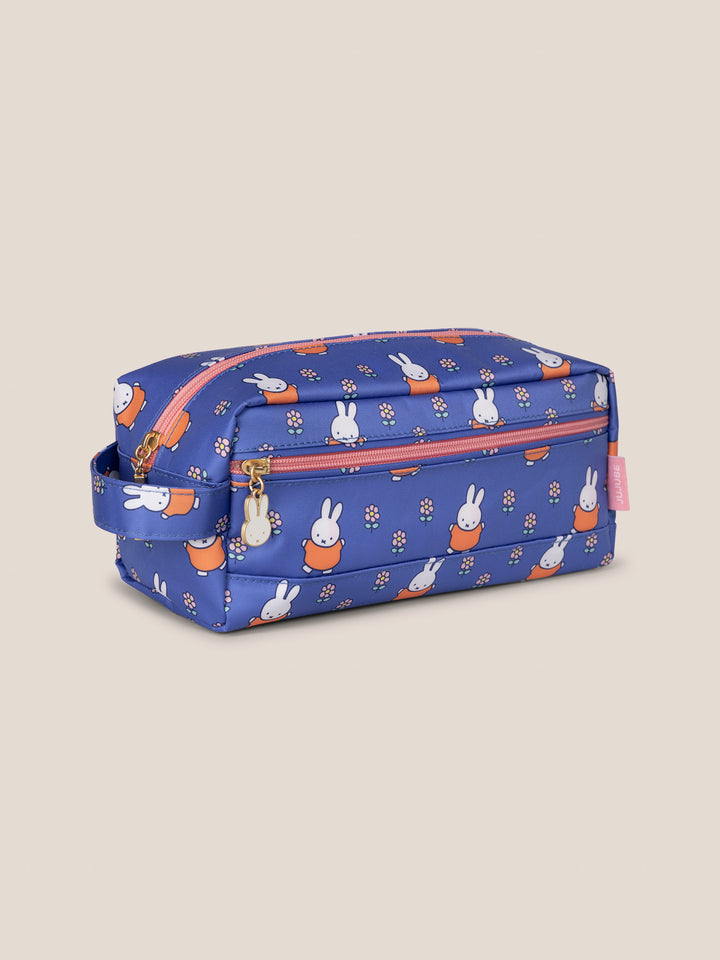 Miffy Flower Fields Be Dapper Toiletry Cosmetic Pouch - Blue &amp; Orange
