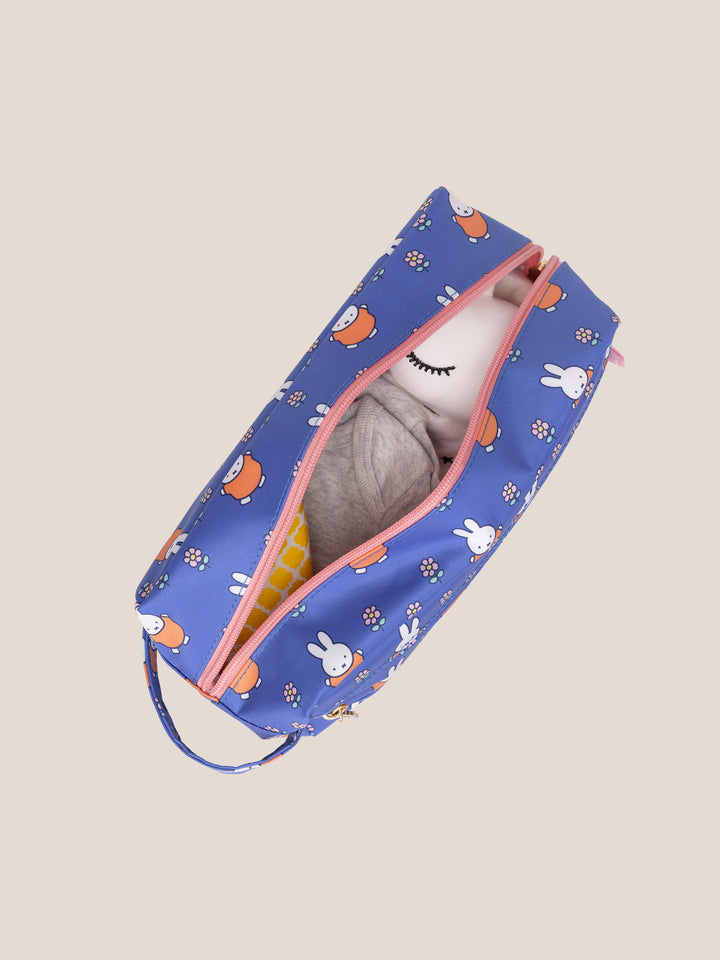 Miffy Flower Fields Be Dapper Toiletry Cosmetic Pouch - Blue &amp; Orange