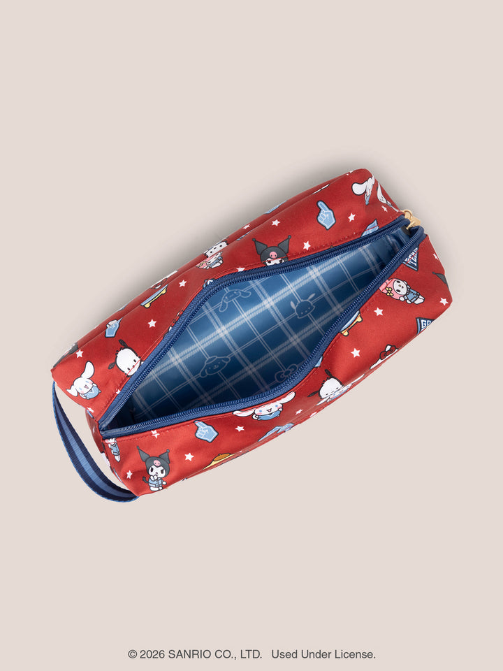 Hello Kitty® × JuJuBe Varsity Be Dapper Toiletry Cosmetic Bag – Red and Navy