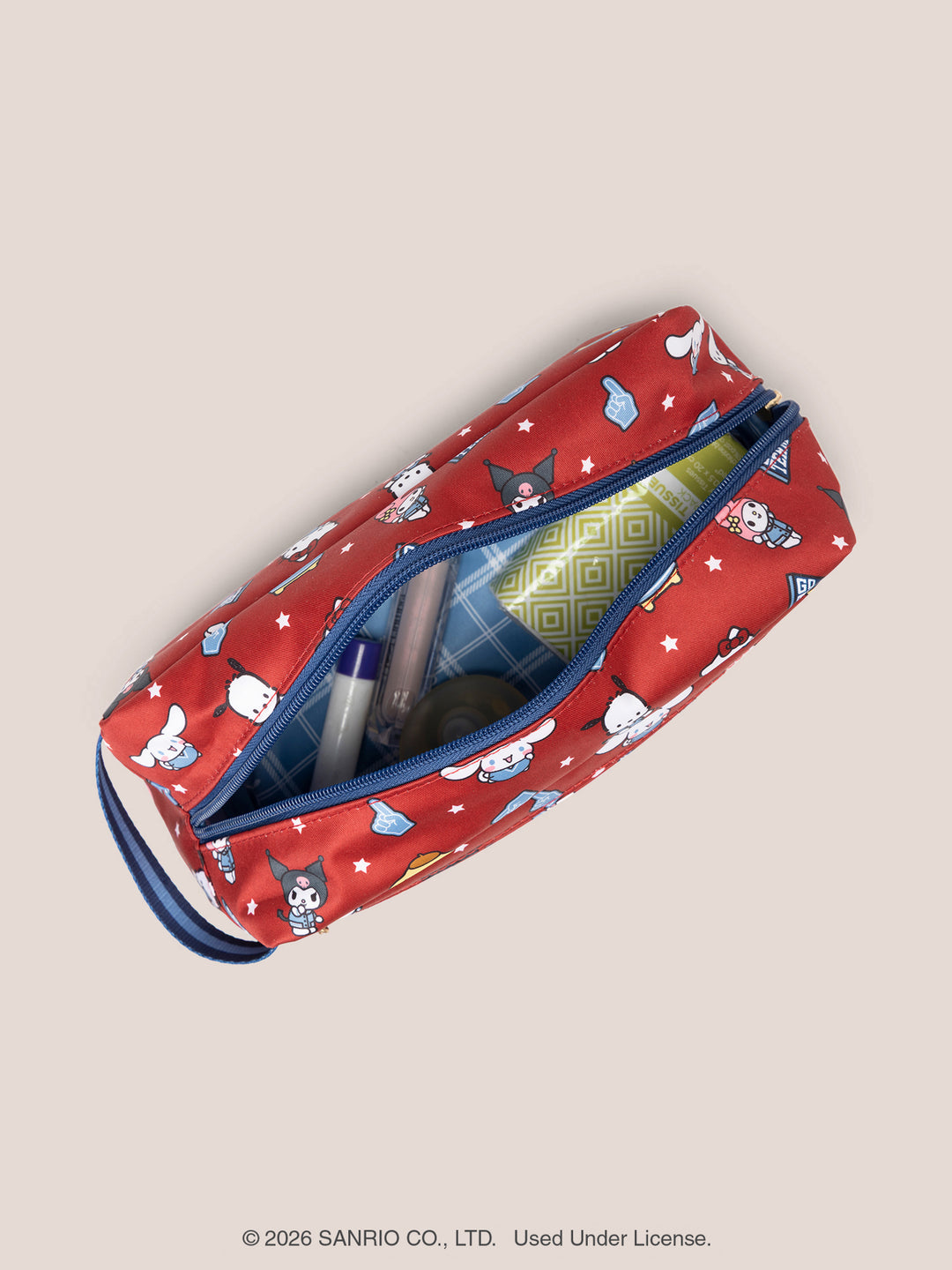 Hello Kitty® × JuJuBe Varsity Be Dapper Toiletry Cosmetic Bag – Red and Navy
