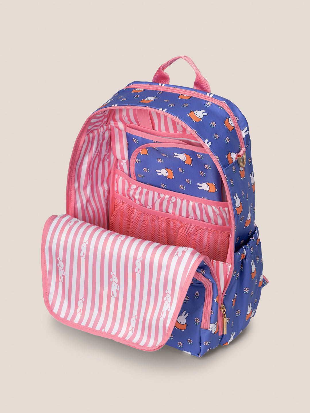 Miffy Flower Fields Zealous Diaper Bag Backpack - Blue &amp; Orange