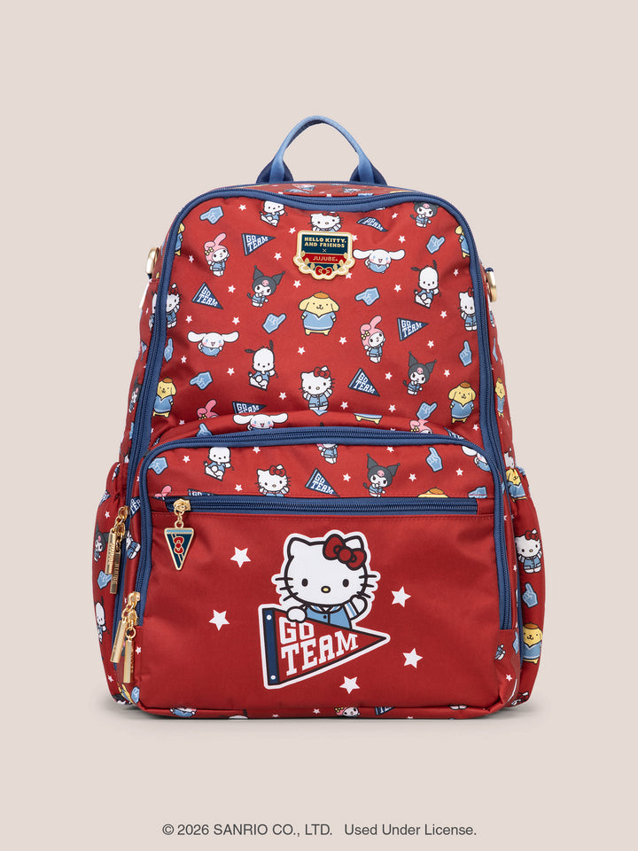 Hello Kitty® × JuJuBe Varsity Zealous Backpack Diaper Bag – Red and Navy