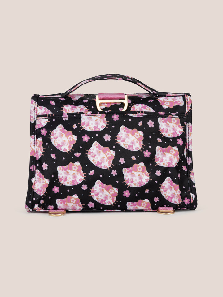 Hello Kitty® × JuJuBe Cherry Blossoms Bestie Small Messenger Handbag, Backpack — Black and Pink