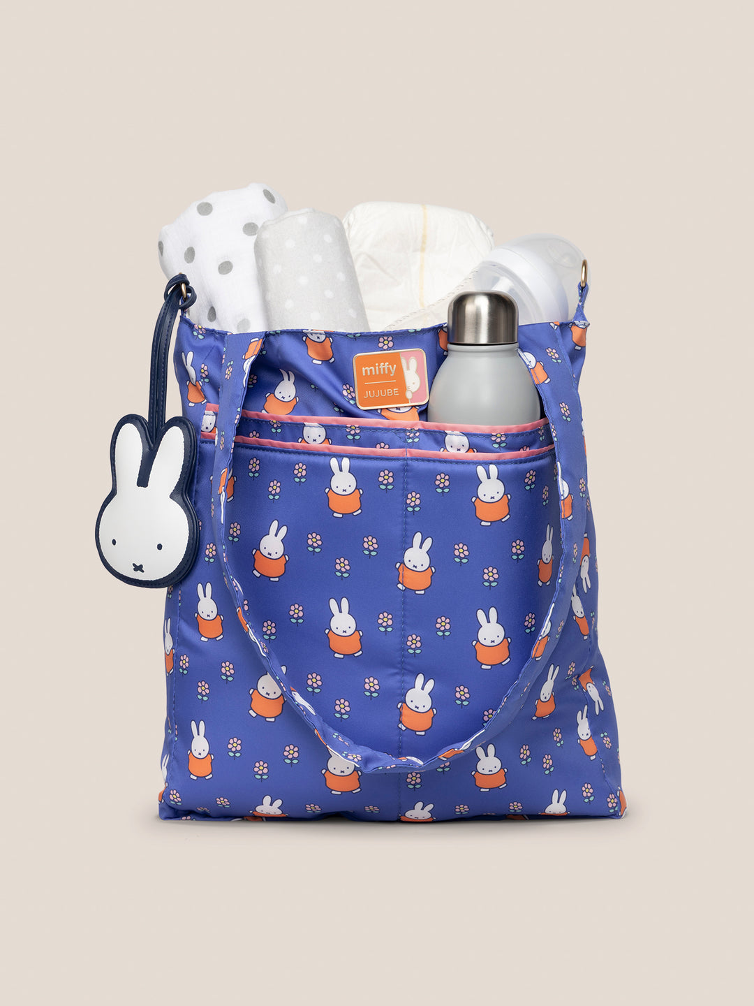 Miffy Flower Fields Be Light Tote Bag - Blue &amp; Orange