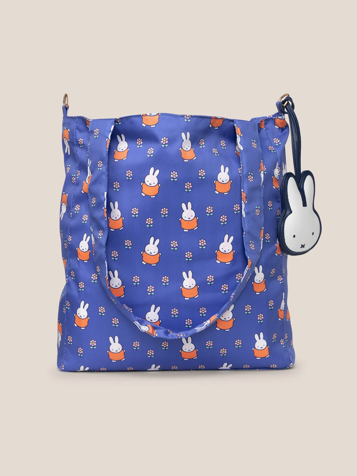 Miffy Flower Fields Be Light Tote Bag - Blue &amp; Orange