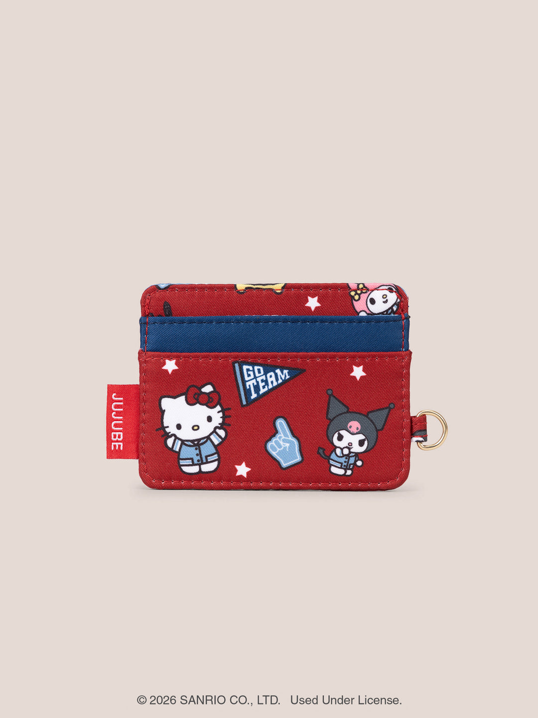 Hello Kitty® ×JuJuBe Varsity Be Charged Card Case Wallet – Red and Navy