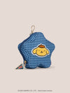 Hello Kitty® ×JuJuBe Varsity Star Mini Bag Clip-on Pouch Accessory – Dark Blue Houndstooth Featuring Pompompurin