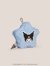 Hello Kitty® × JuJuBe Varsity Star Mini Bag Clip-on Pouch Accessory – Light Blue Houndstooth Featuring Kuromi