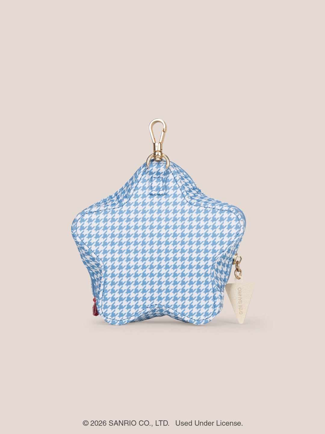 Hello Kitty® × JuJuBe Varsity Star Mini Bag Clip-on Pouch Accessory – Light Blue Houndstooth Featuring Kuromi