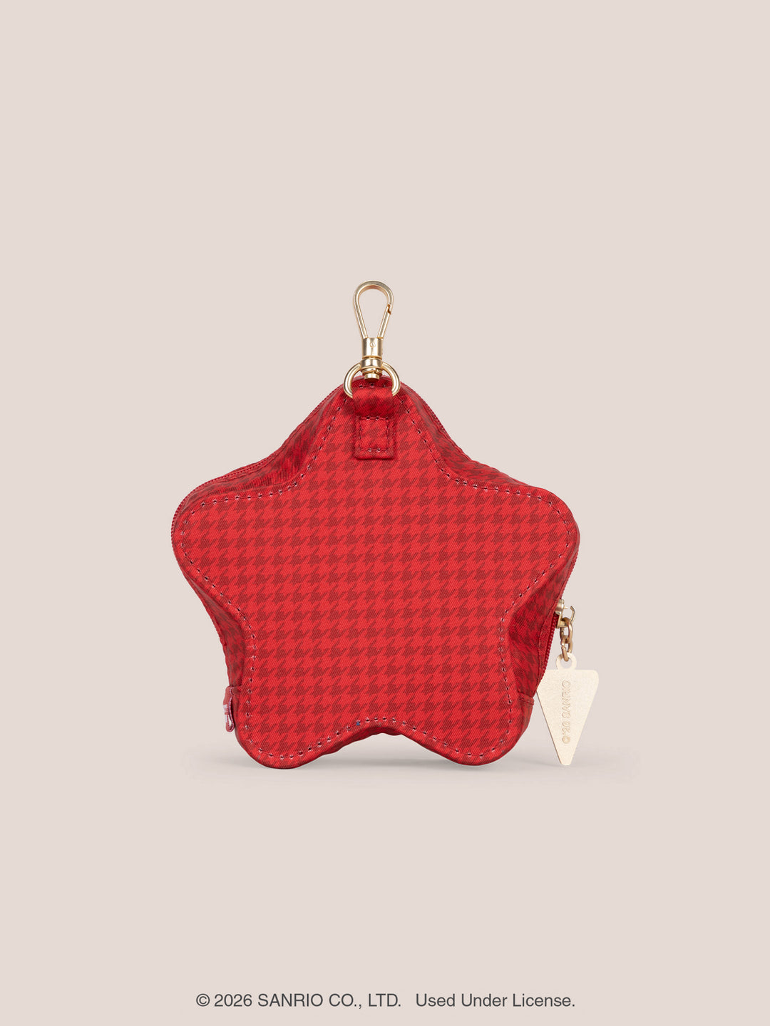 Hello Kitty® × JuJuBe Varsity Star Mini Bag Clip-on Pouch Accessory – Red Houndstooth Featuring Hello Kitty