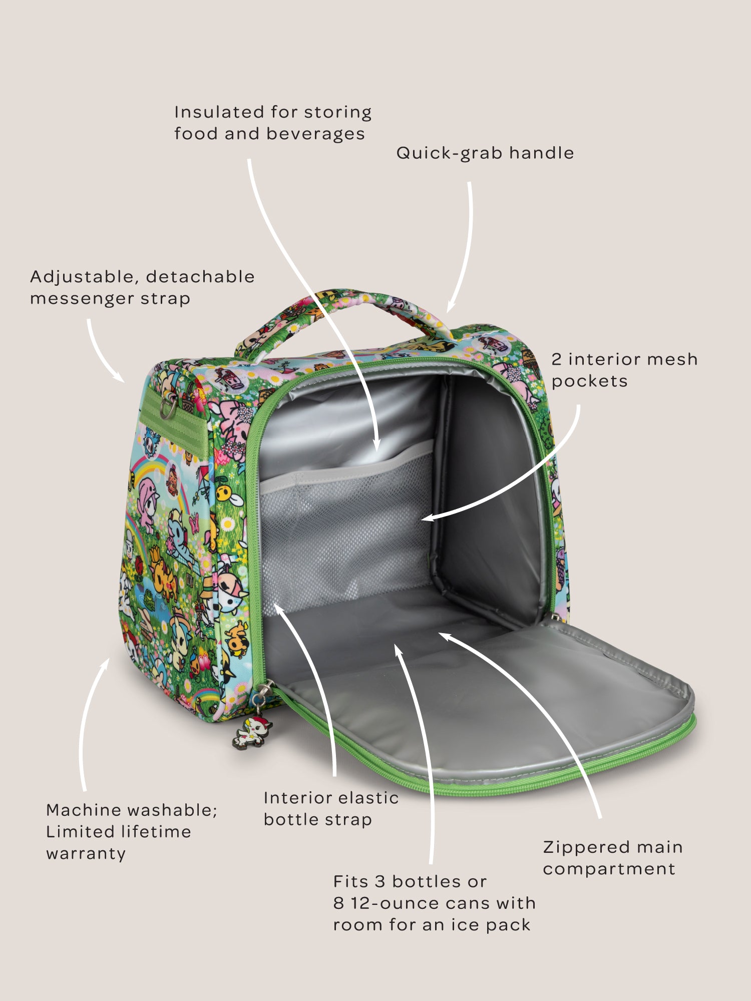 tokidoki Insulated Bottle Bag - Meadow Blooms
