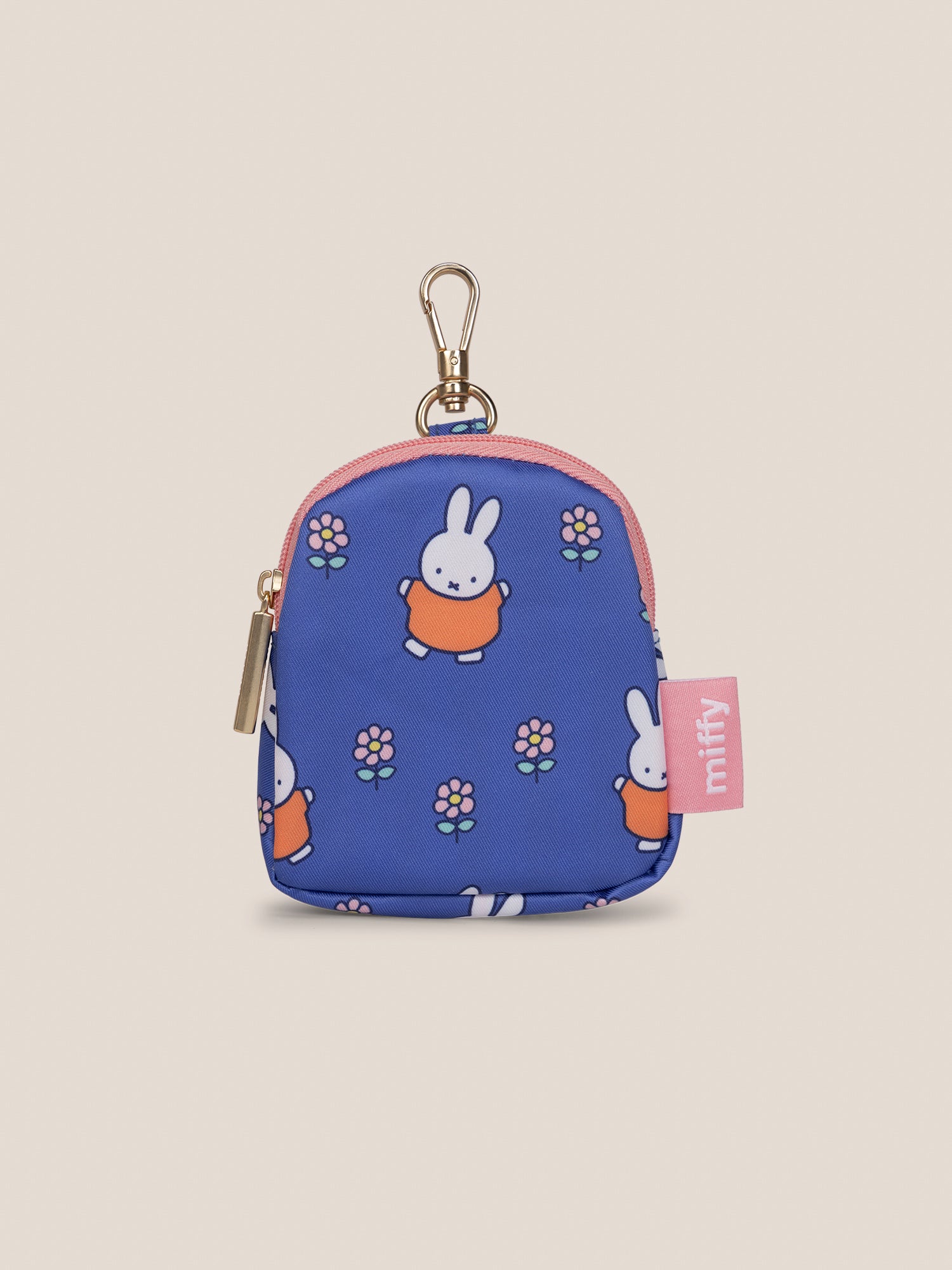 Miffy Flower Fields Dome Pouch Charm - Blue & Orange