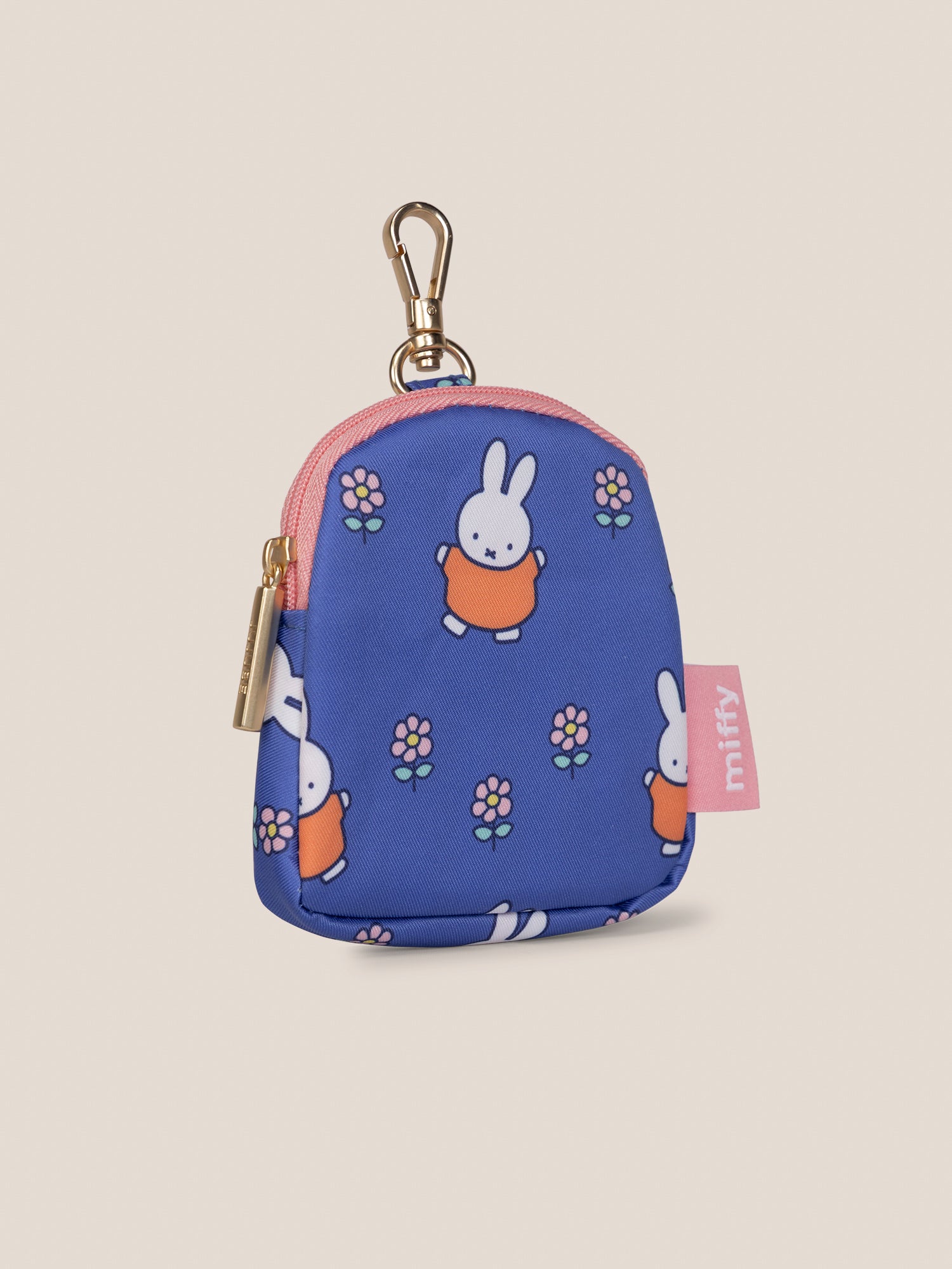 Miffy Flower Fields Dome Pouch Charm - Blue & Orange