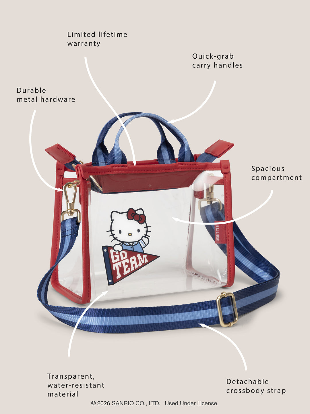 Hello Kitty® × JuJuBe Varsity Clear Crossbody Tote