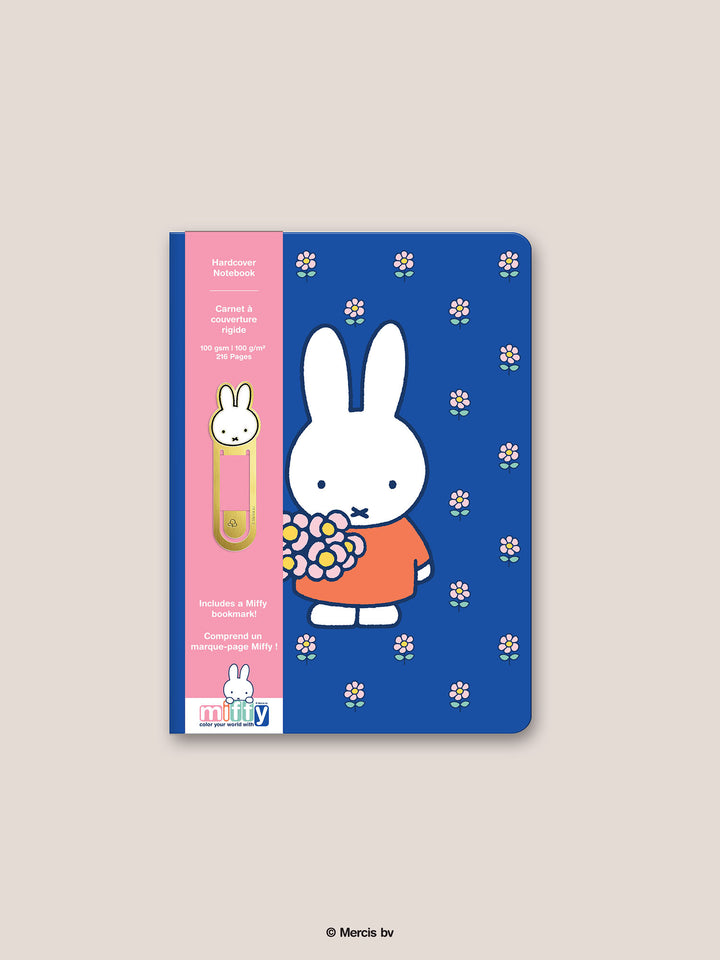 Miffy Dreamy Petals Hardcover Notebook with Enamel Bookmark