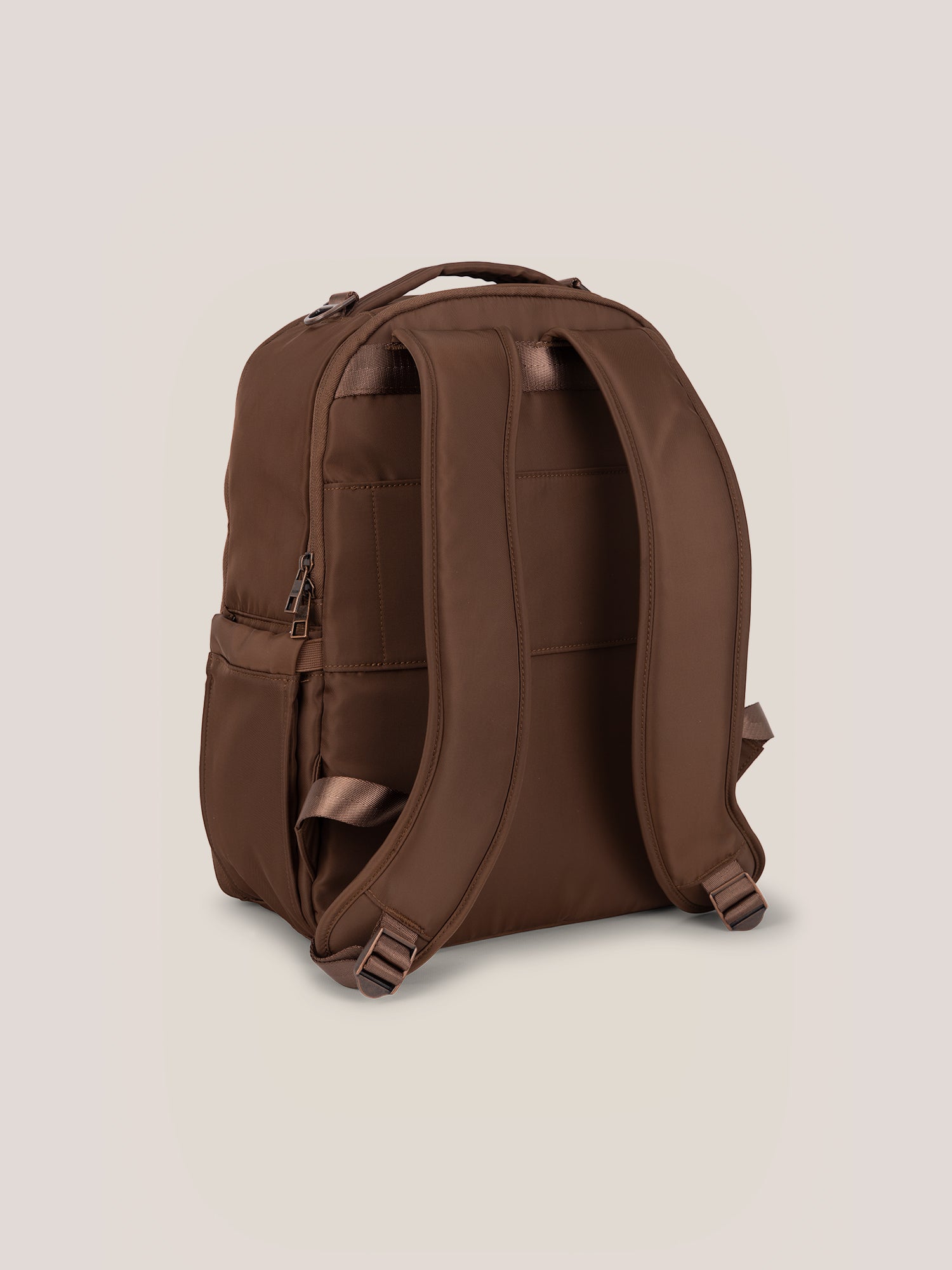 brown leather diaper backpack JuJuBe Classic Diaper Backpack