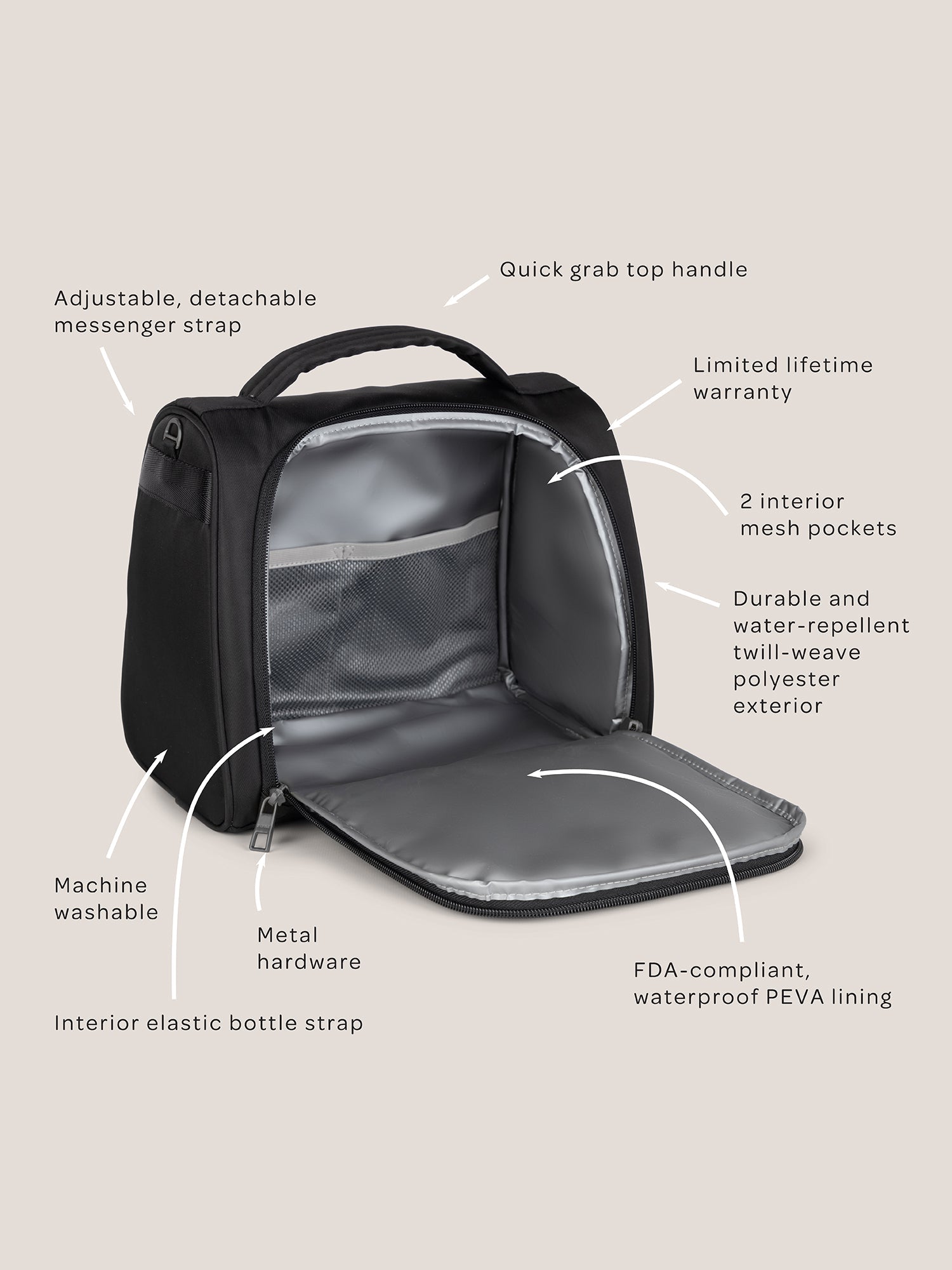 Insulated Bottle Bag - Black Out
