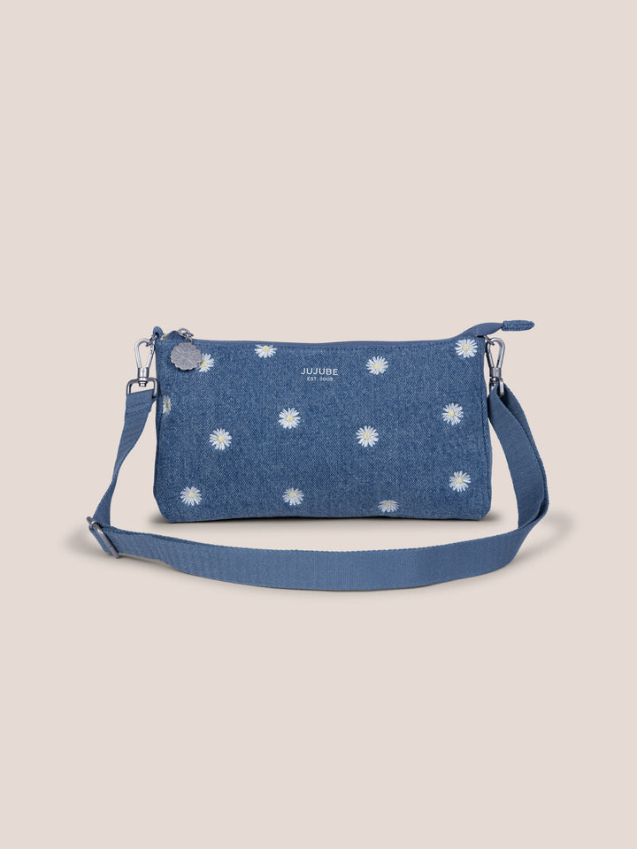 3-piece Pouch Clutch Purse Set - Denim &amp; Daisies