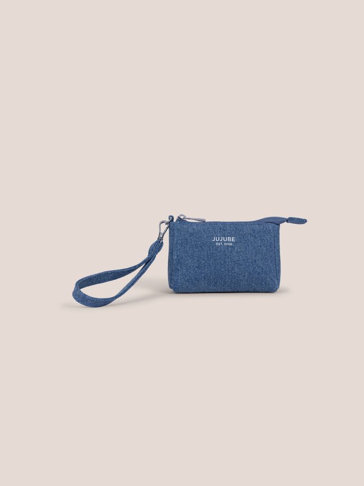 3-piece Pouch Clutch Purse Set - Denim &amp; Daisies